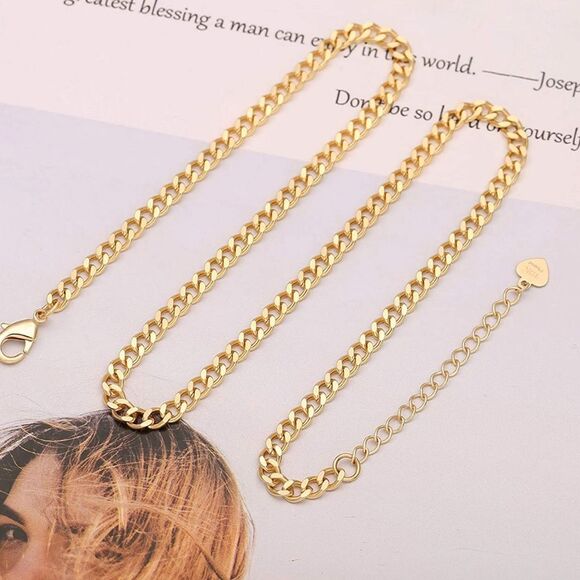 NWT Wool + Pepper Co. 18K Gold Cuban Chain Necklace - Picture 5 of 6
